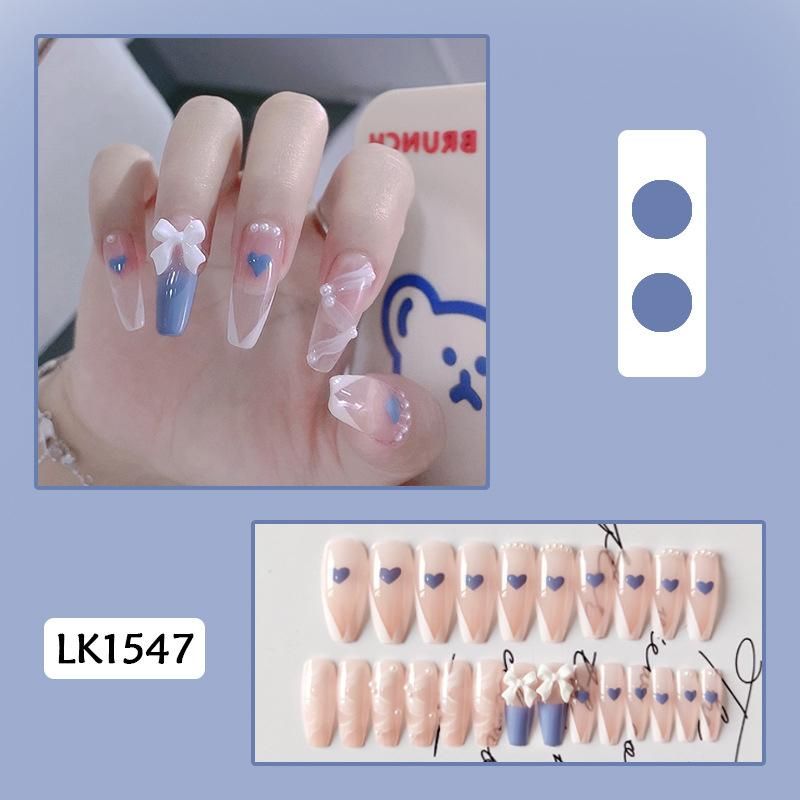 24PCS Press On Nails Sweet Style Fake Nails Short/Long
