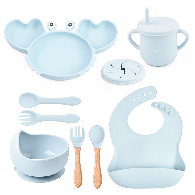 Silicone Crab Dinner Plate Baby Bib Baby Children Bowl