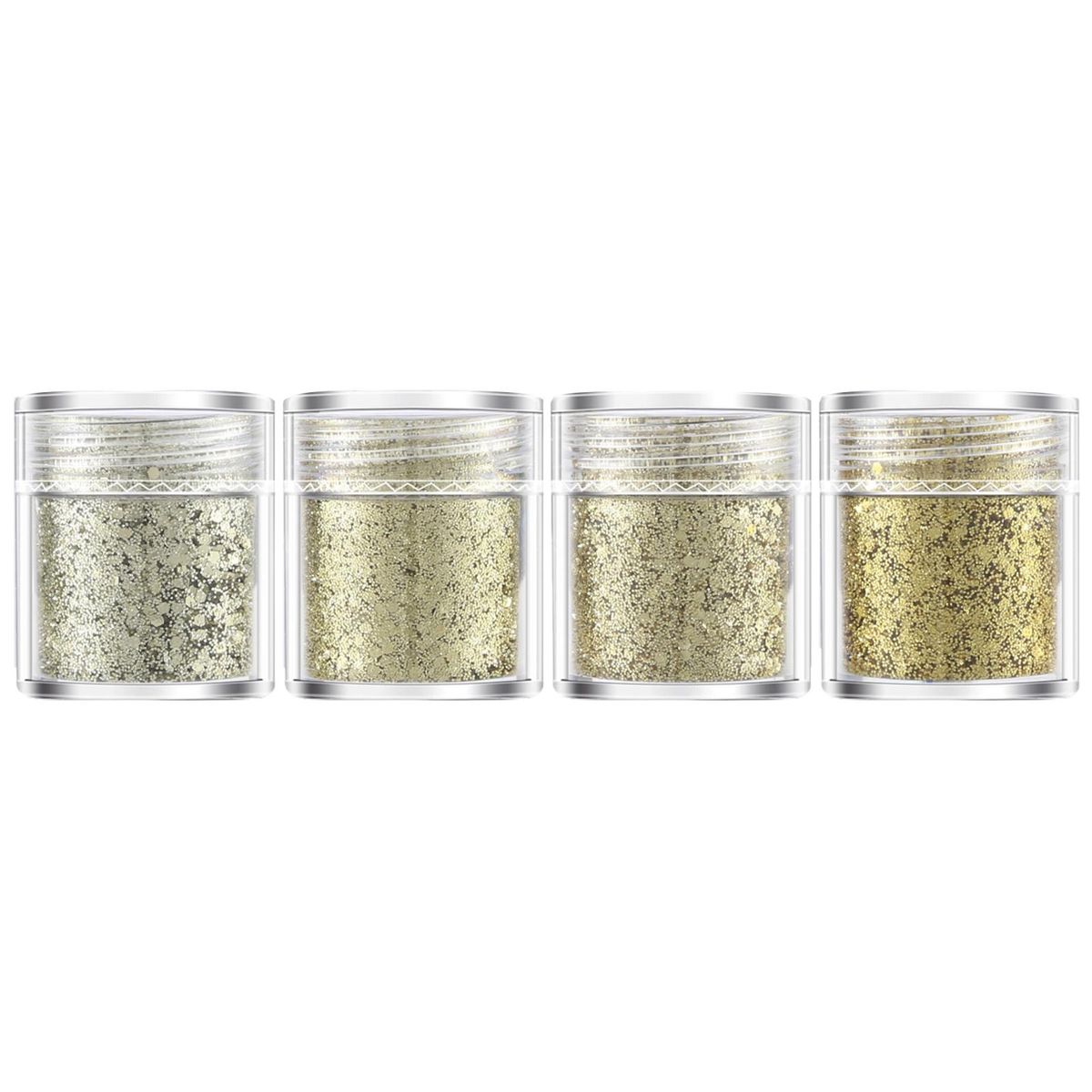 4 Boxes Nail Art Sequin Colorful Nail Powder Nail Art Sequins Champaign Gold