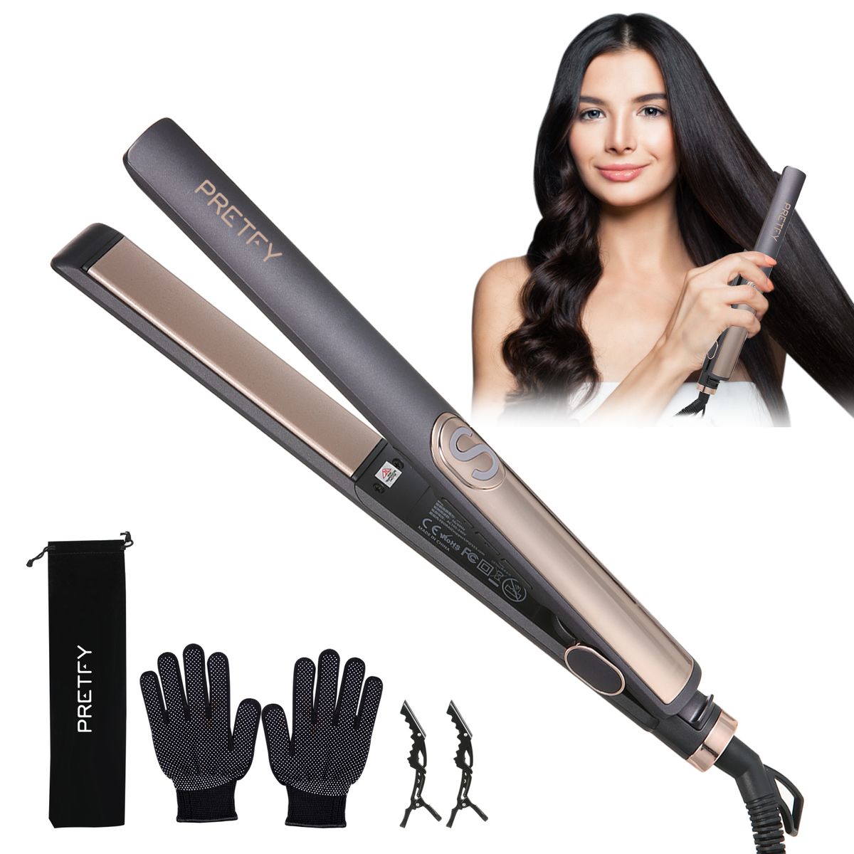 Portable Hair Straightener Ionic Electric Ceramic