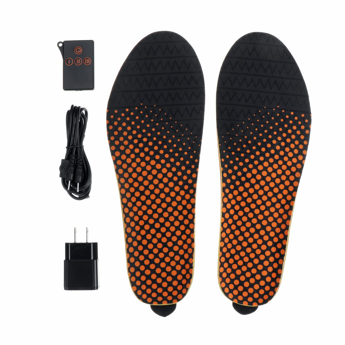 3.7V Rechargeable Electric Heated Insoles Warm Sock Winter Heater Pad W/Remote 41-46