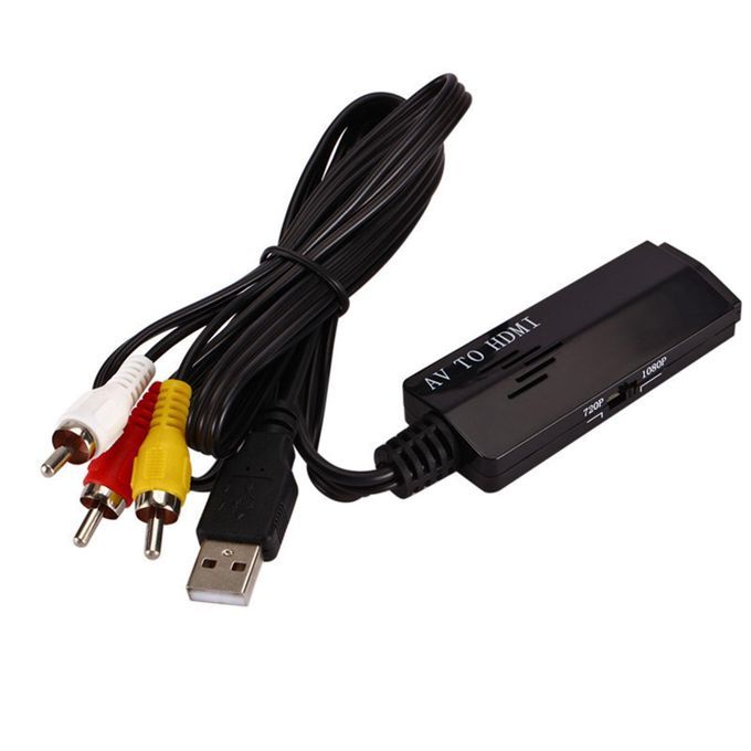 1 Piece Video Converter AV To HDMI Scaler Adapter USB Long Line