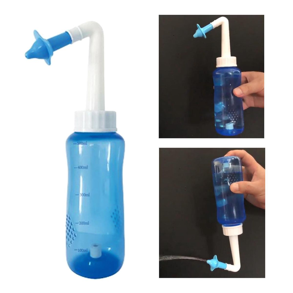 Neti Pot Sinus Rinse Bottle Nose Wash Pressure 500ml Manual Valve