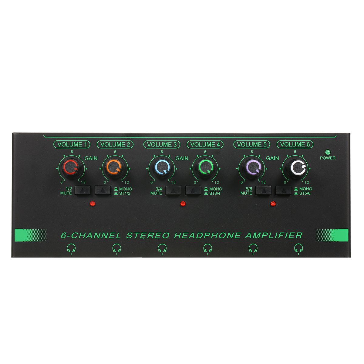 6-Channel Stereo Headphone Amplifier Compact 6 Channels Mini