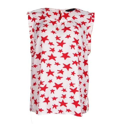 Ladies Sleeveless Top - Red & White