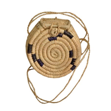 Hand Woven Straw Crossbody Bag - 6.5