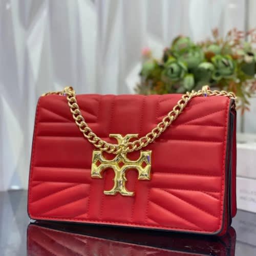 Leather Handbag - Red