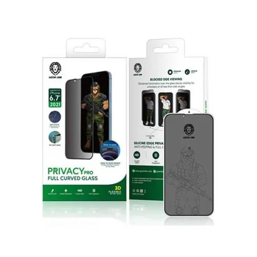 Green 3d Silicone Privacy Glass Screen Protector For iPhone 13 Pro Max -6.7