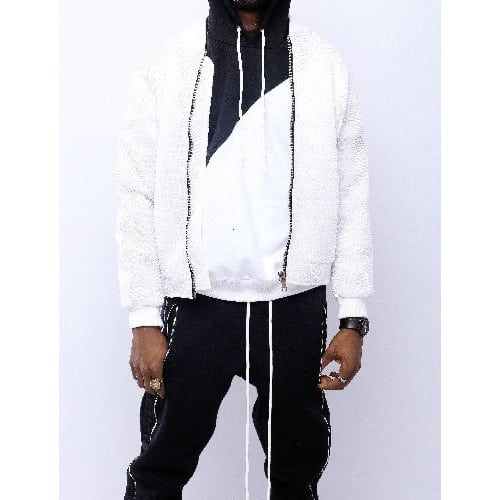 WHITE SPACER BOMBER JACKET