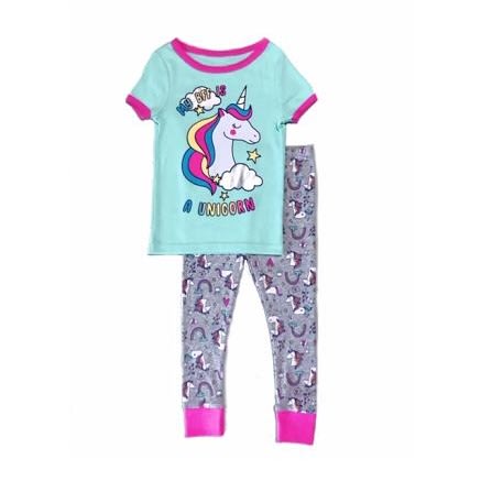 Toddler Girl Fitted Cotton Sleeping Pyjamas Set -unicorn
