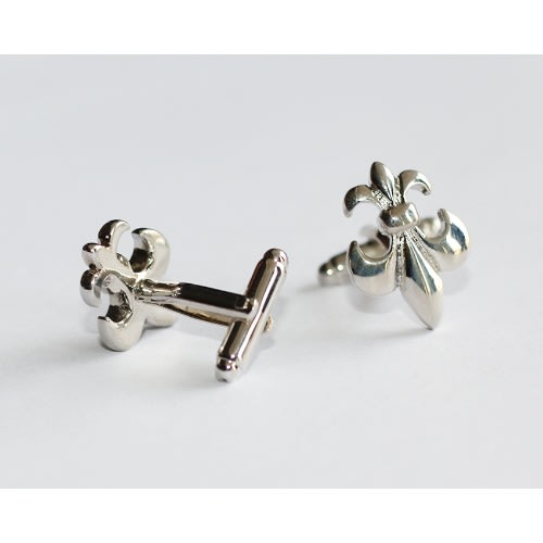 Royal Flower Shaped Cuff Links - Silver Mc-6062