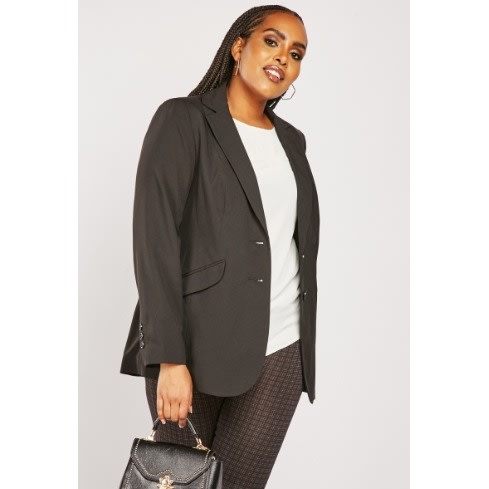 Office/cooperate Ladies Lapel Collar Black Blazer