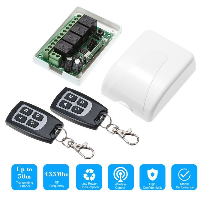 433Mhz DC 12V 4CH Universal 10A Relay Wireless Remote