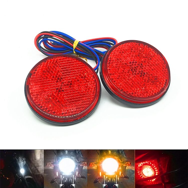2 PCS Motorcycle Trailer Truck DC 12-15V Wired 24-LED Indica