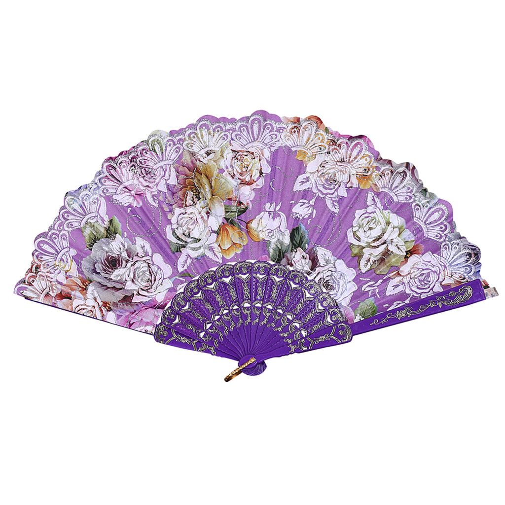 Personalized Hand Silk Paper Wedding Held Flower Party Dance Folding Lace Folding Fans G619 Style Party Best Chinese Fan