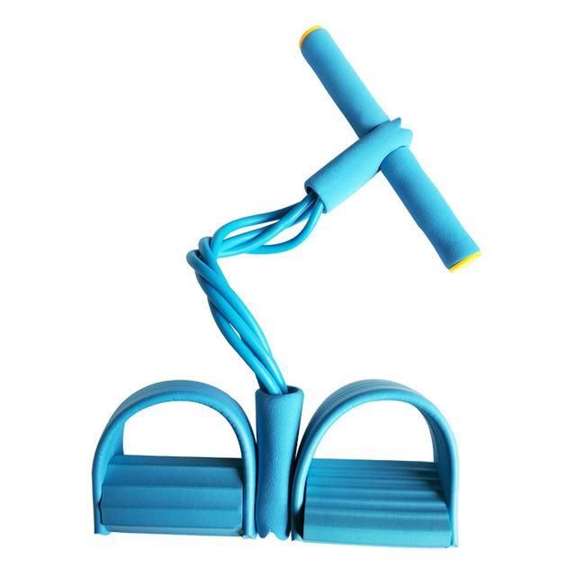 4 Resistanc Elastic Pull Ropes Exerciser Rower Belly Resistance Band Home Gym Sport-A Blue