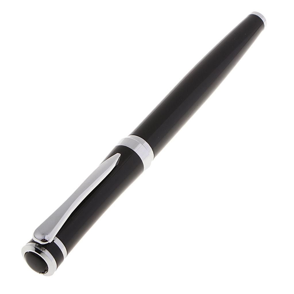 Stainless Steel Fine Bollpoint Pen, 0.5mm Point Black