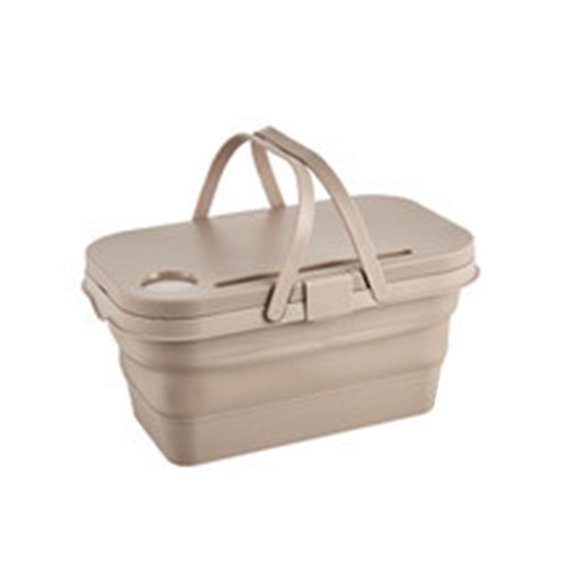 Picnic Food Basket Outdoor Food Fruit Folding Box Light Khaki