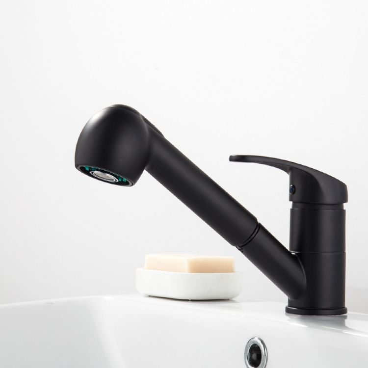 Pull-out Kitchen Faucet , Specification: Zinc Alloy Black