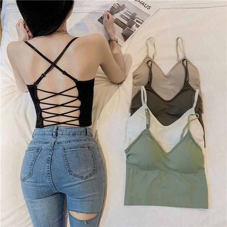 The new Internet celebrity halter small vest slim body with a bottom wrap beauti