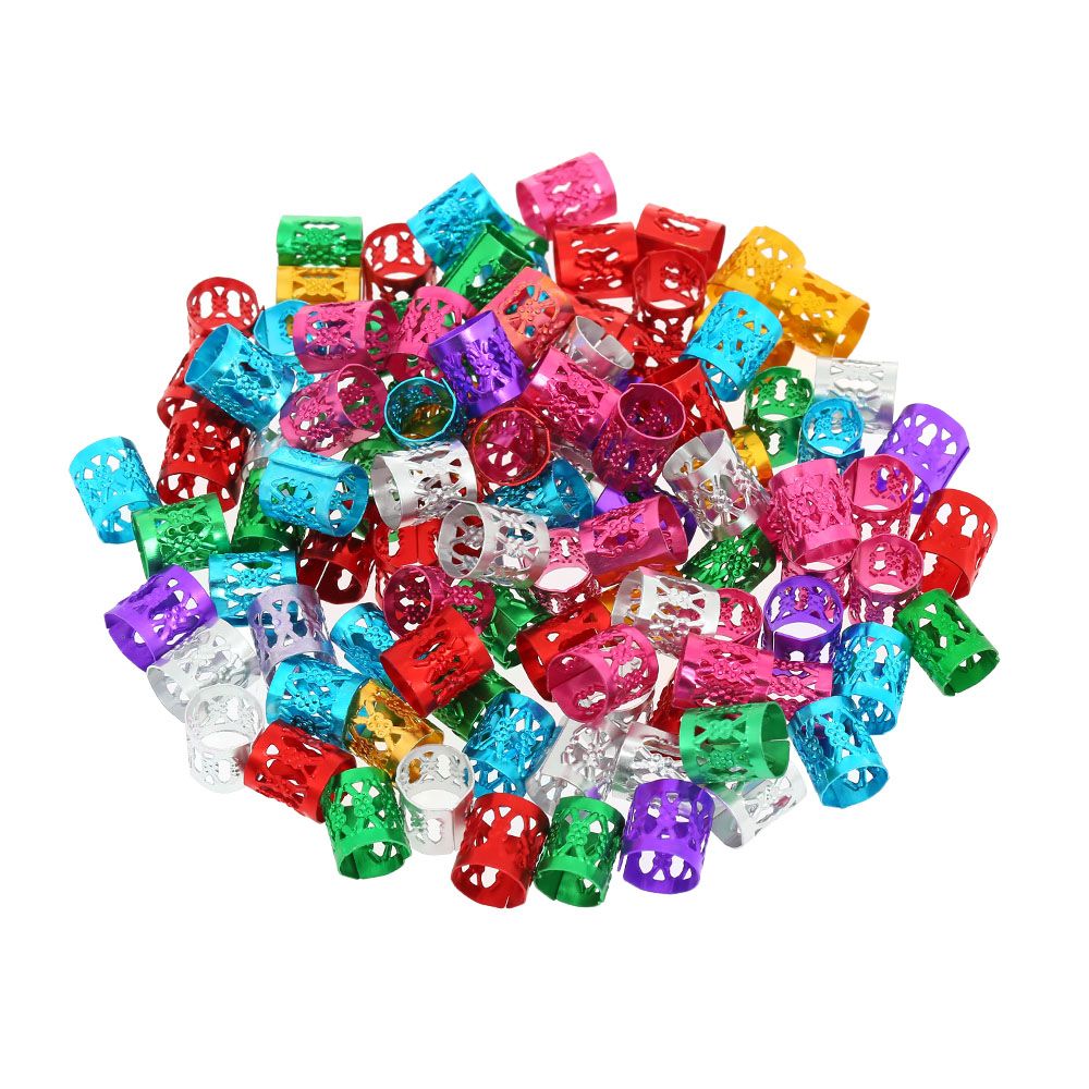 100pcs Dreadlocks Hair Accessories Hair Rings Cuffs Metal