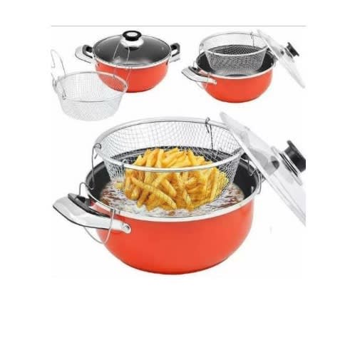 3 In 1 Non Stick Cooker, Fryer And Steamer-28cm