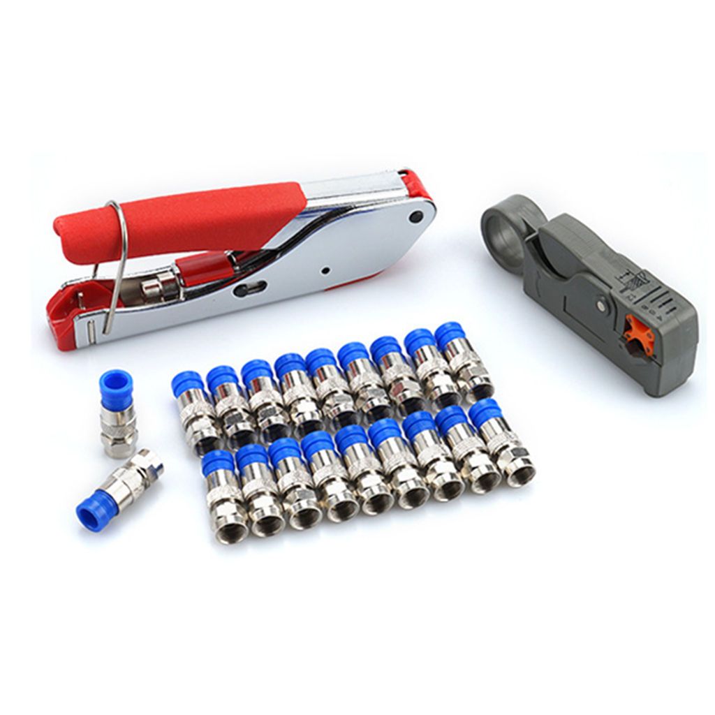 Wire Stripper F-Head Compression Tool Cable Crimper + 20  Blue