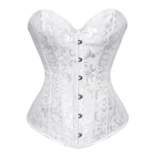 White Steampunk Corset Top Waist Cinchers Shaper Lace Women Sexy Plus Size