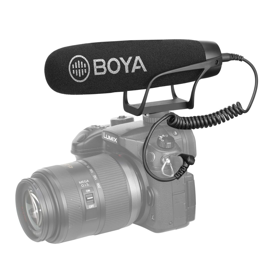 BY-BM2021 Shotgun Super-Cardioid Condenser Broadcast Microphone With Windshield For Canon / Nikon / Sony DSLR Cameras, Smartphones (Black)