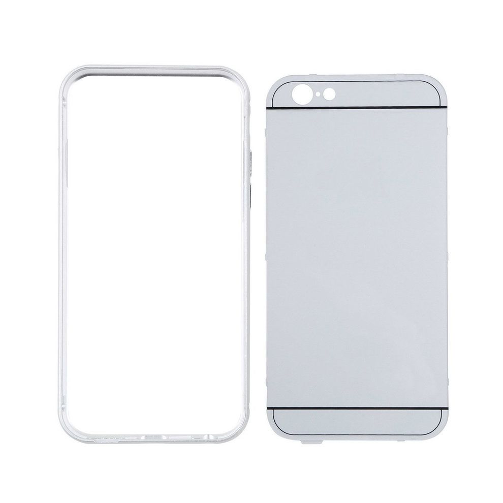 Luxury Aluminum   Frame Hard  Ase  Over Shell For   IPhone 6 Plus-silver