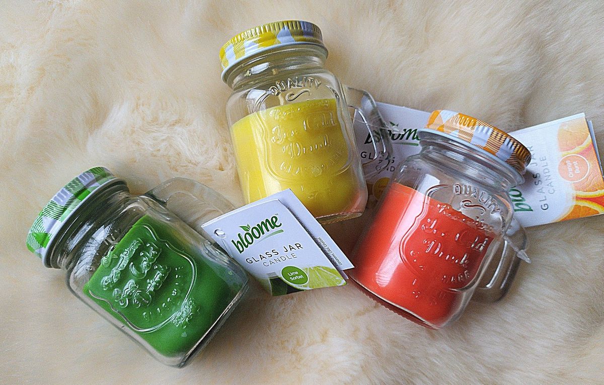 LEMON/ORANGE/LIME FARMHOUSE GLASS JAR SCENTED CANDLE GIFT