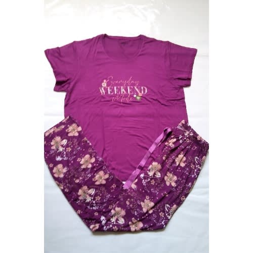 2 Piece Female Pyjamas - Cool Purple