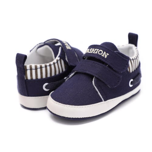 Newborn Baby Boy's Velcro Soft Sole Shoes - Navy