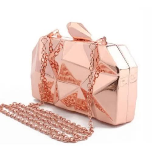 Metallic Clutch Purse - Rose Gold-  6 x 4 inches