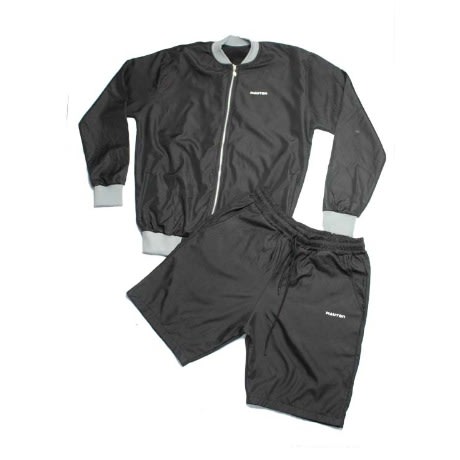 Men's Vinci Jacket And Short Set - Black And Grey