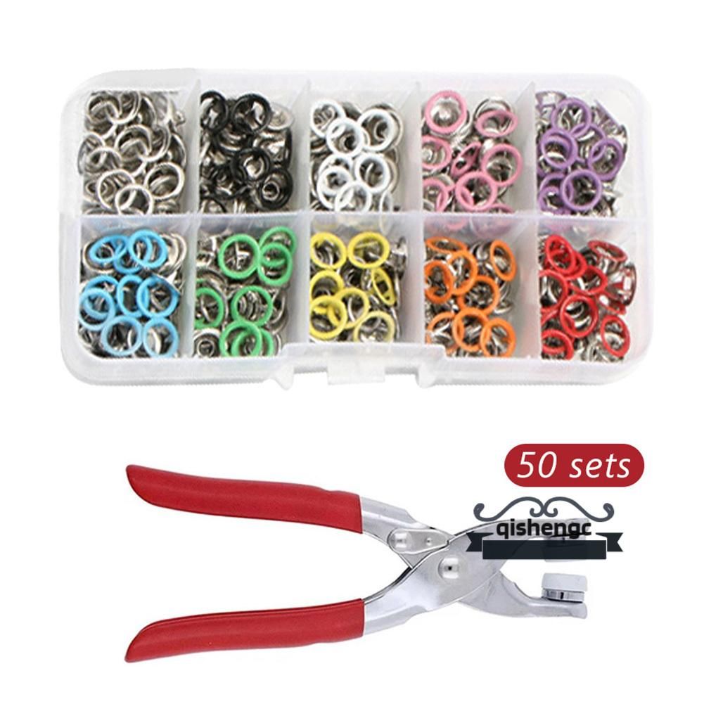 Metal Snaps Buttons With Fastener Pliers Press Tool Kit