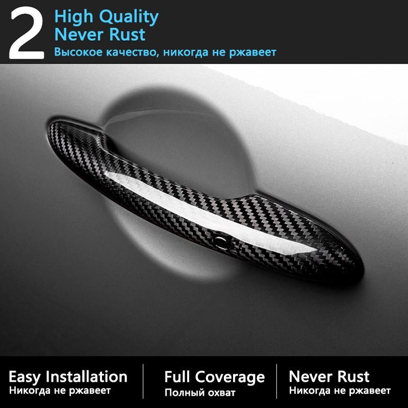 Black Carbon Fiber for Opel Corsa D 2007 2008 2009 2010 2011 2012 2013 2014 Vauxhall Door Handle Cover Sticker Car Accessories