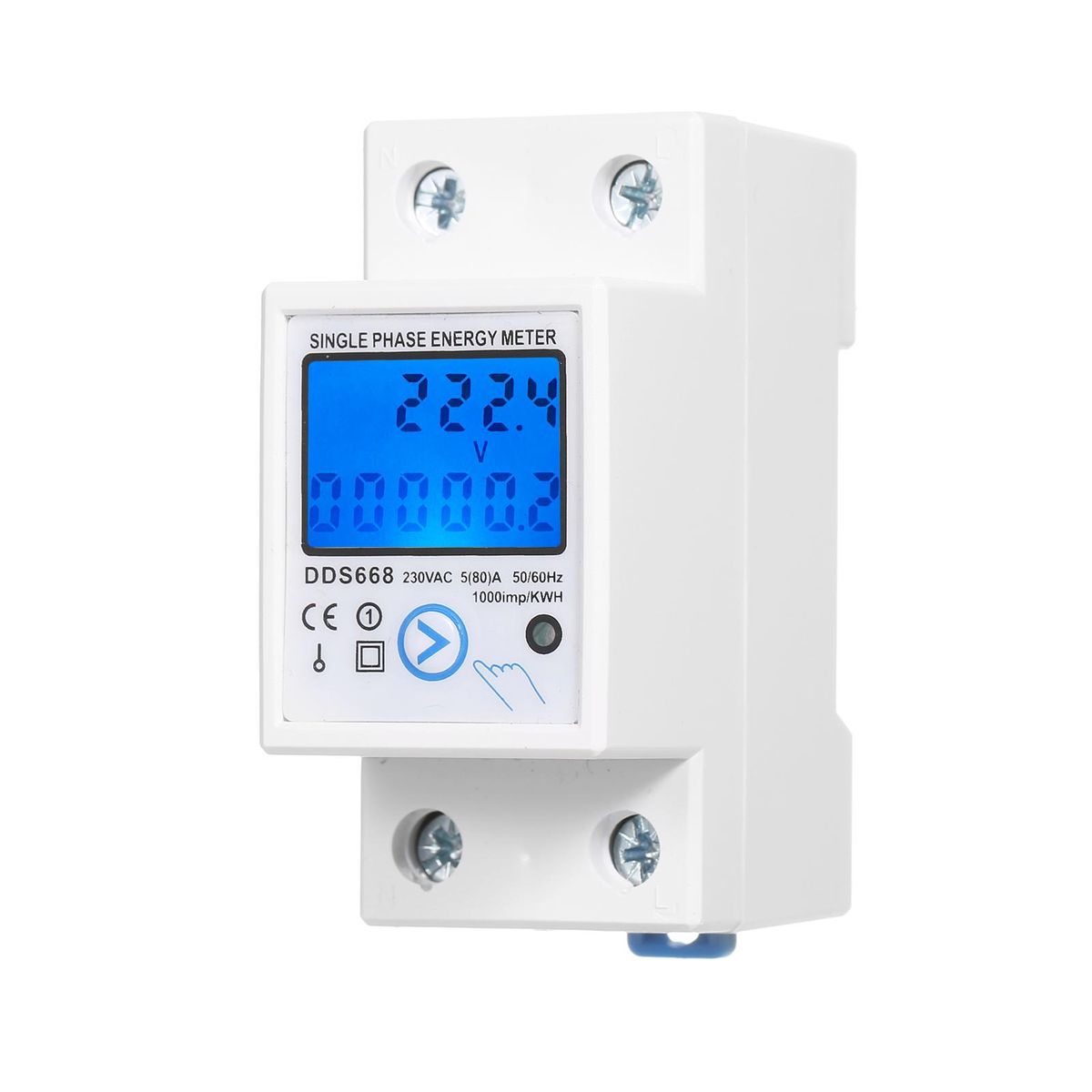 AC 230V Single Phase  Energy Meter With Reset Button With Backlight