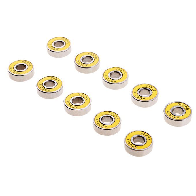 10Pcs/Pack ABEC-9 608RS Roller Skate Wheel Bearings Seal Ball Yellow