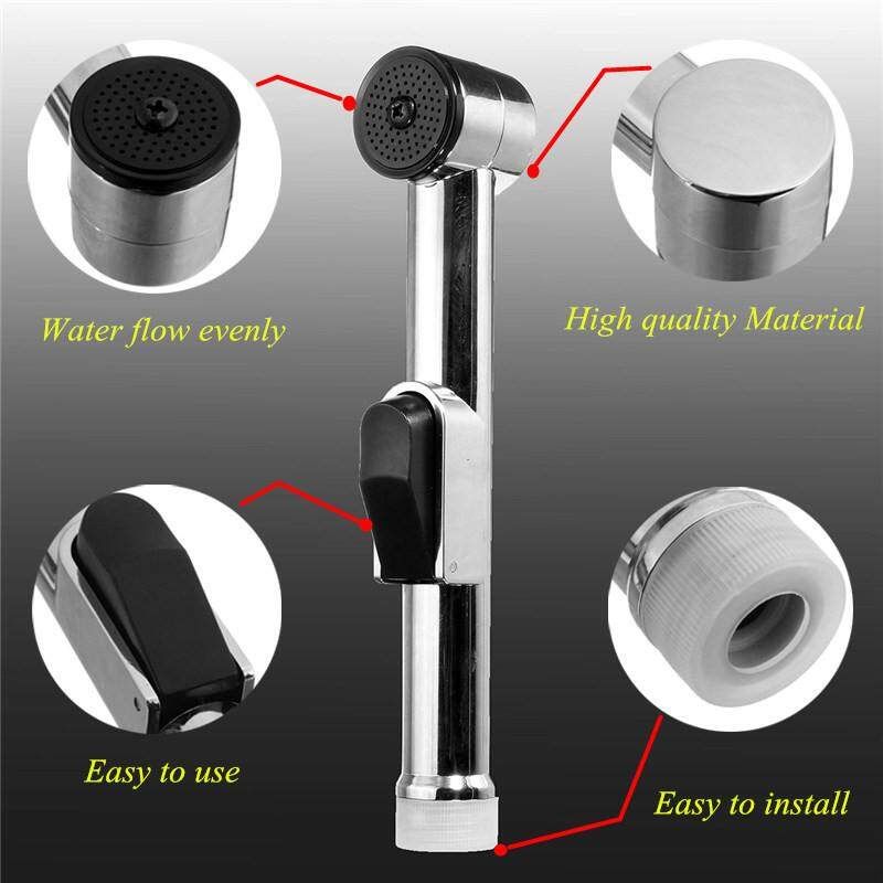 Chrome Plated ABS Shattaf Toilet Bidet Spray Hand Held Portable Bidet Shower