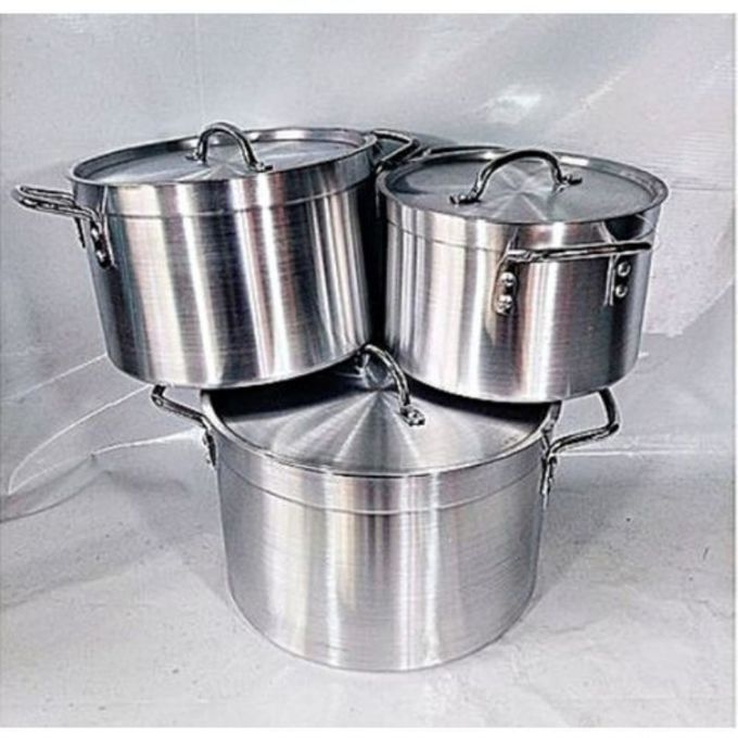 3 Set- Large Aluminum Pot -Cookware Se