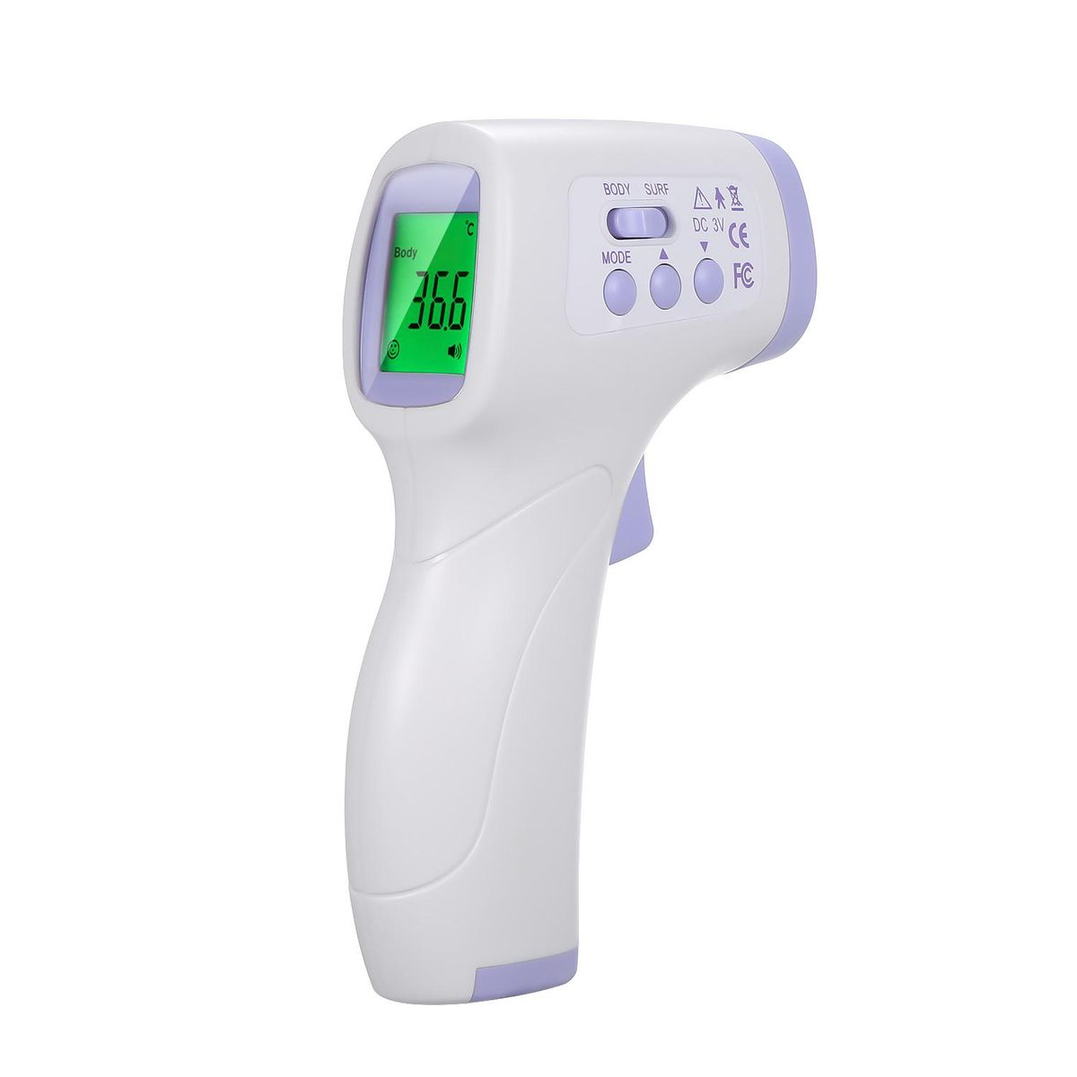 Non-contact Infrafred Thermometer Forehead Ear Thermometer 0.5s Fast Reading Beep Alarm LCD Display 3-color Backlight for Body and Surface Temperature Measurement °C/°F Body/Object Temperature 32 Memory Groups