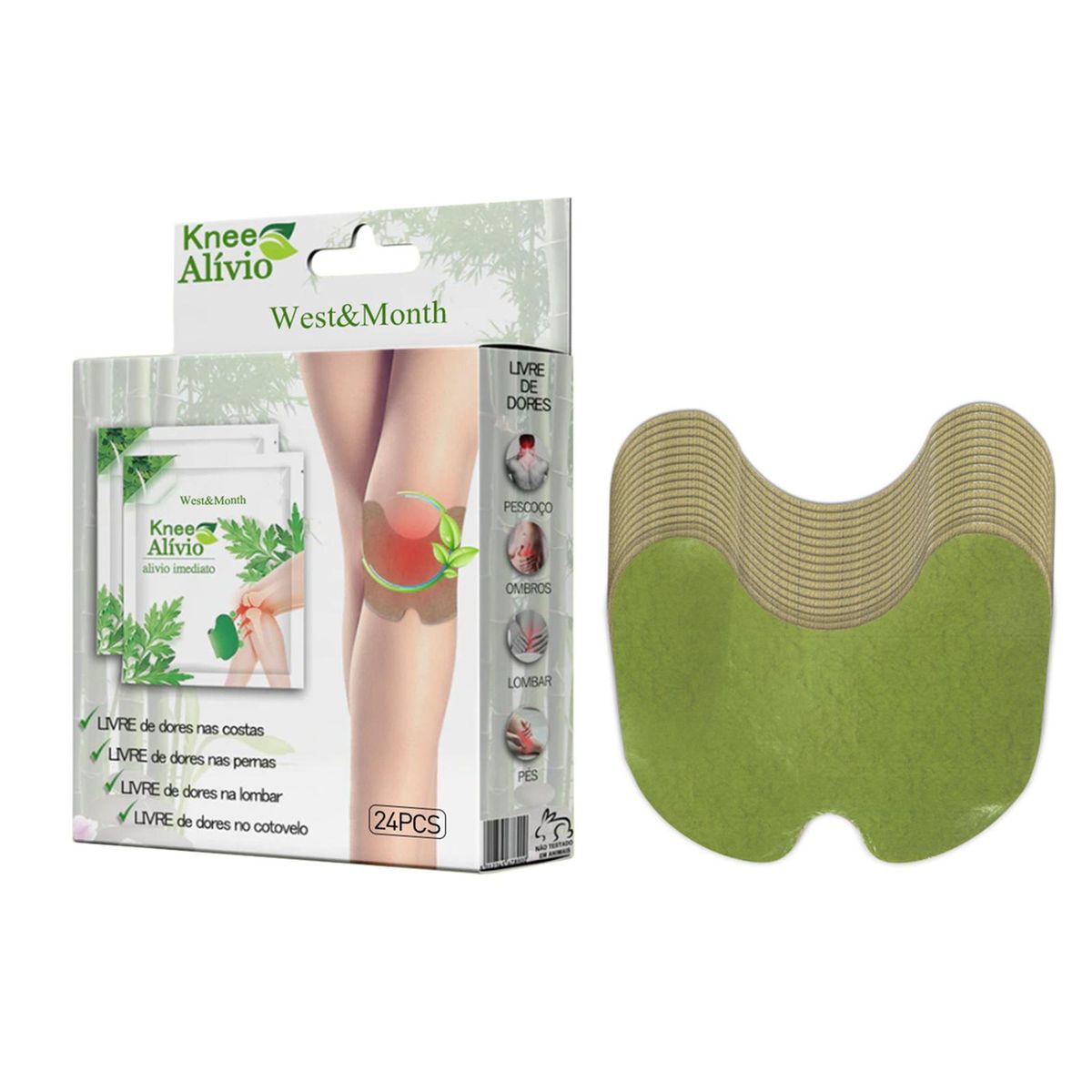 24Pcs Pain Relieving Patches for Back Knee Neck Shoulder Joint Body Pain Relief Non-woven Fabric Natural Plant Back Shoulder Neck Knee Patches