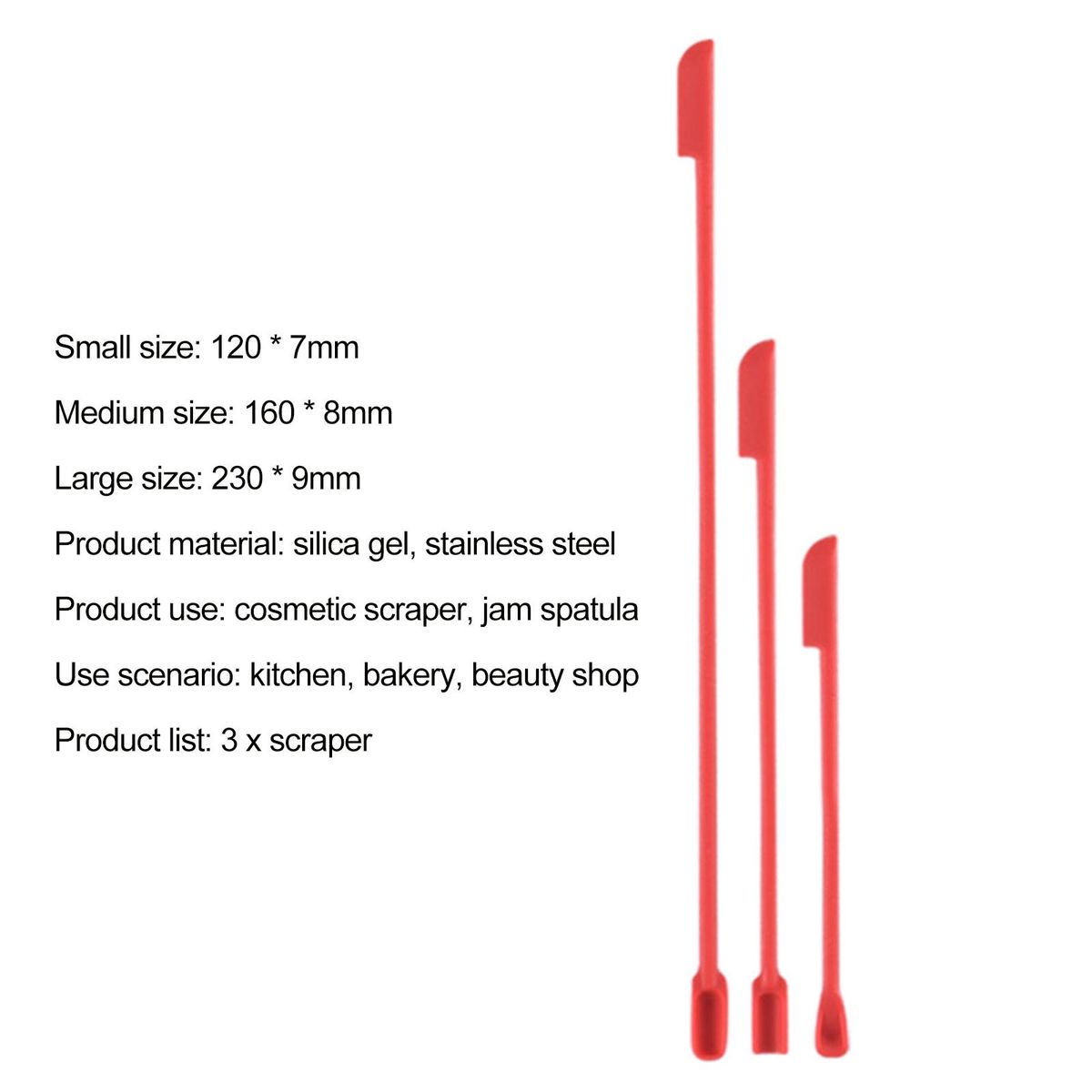 3PcsSet Cream Scraper Reusable Deep Bottle Scraper Red