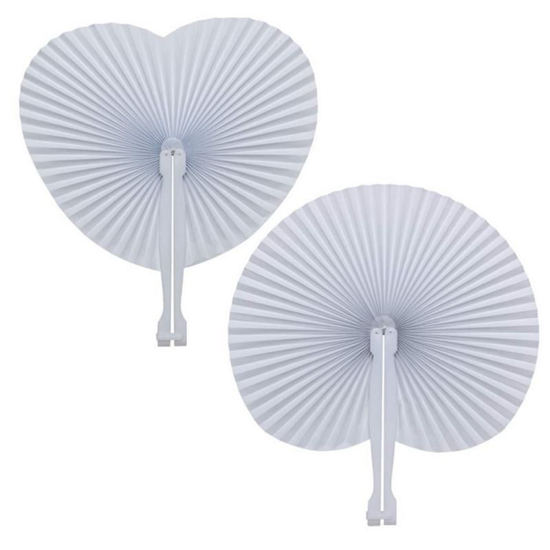 Gifts Fan For Fan Heart Shaped Hand Paper Summer 1PC Fan,Fans White Folding Folding,Chinese Wedding Invitations Vintage Ceremony