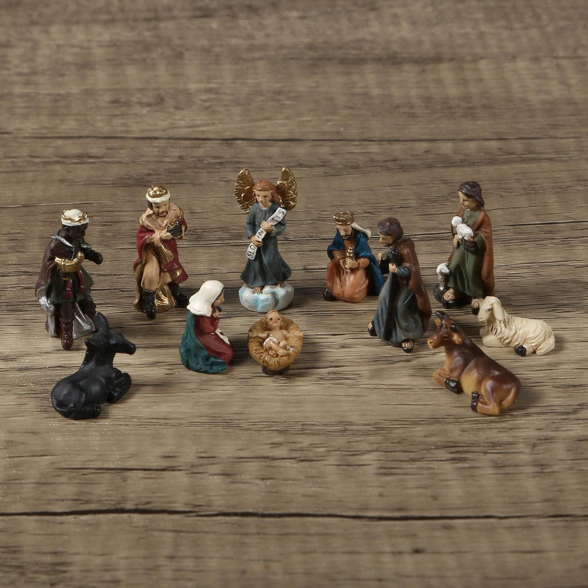 11Pcs Hand Painted Holy Nativity Figurine  Of Jesus B