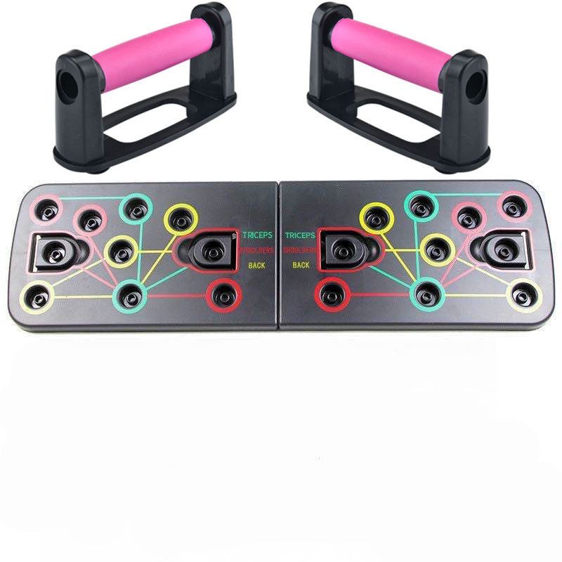 Multifunction  Stands Rack Board With Resistance Ropes Body Building Fitness-Pink