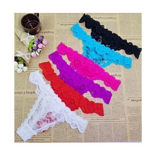 Set Of 6 Ladies Lace Thong Briefs