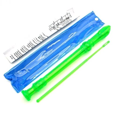Transparent Descant Flute Recorder With Fingering Chart - Green