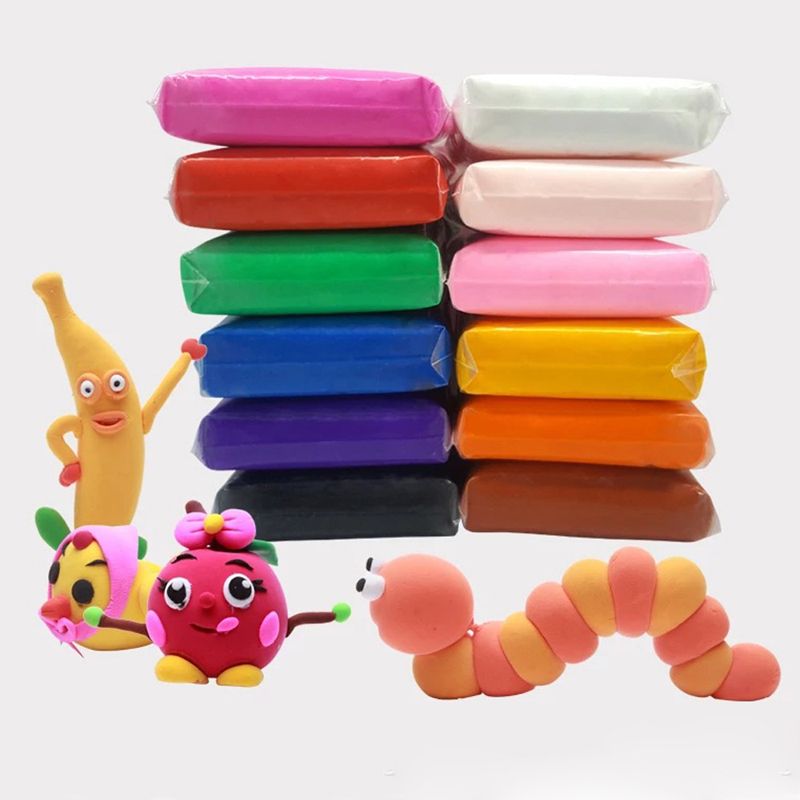 12 Color/set Light Clay Air Dry Polymer Plasticine Modelling Clay Super Light DIY Soft Creative Handgun Educational Clay Toys